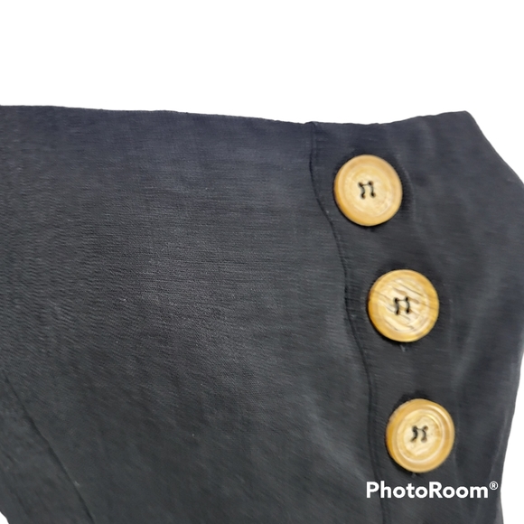 Lulus Black Button Ruched Sides Crop Top Size Small - Picture 6 of 7